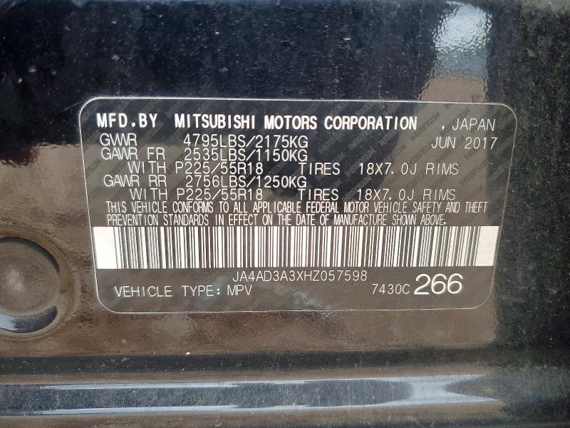 Продажа на аукционе авто 2017 Mitsubishi Outlander, vin: JA4AD3A3XHZ057598, номер лота: 58254856