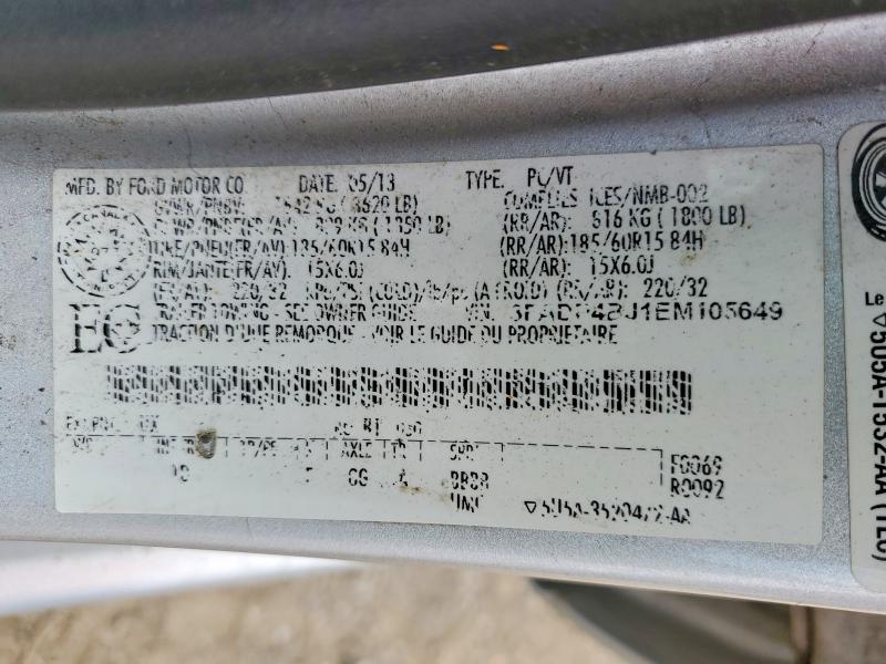 Продаж на аукціоні авто 2014 Ford Fiesta, vin: 3FADP4BJ1EM105649, номер лоту: 55905056