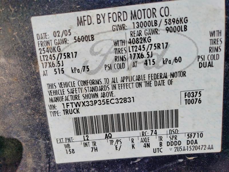 Продажа на аукционе авто 2005 Ford F350, vin: 1FTWX33P35EC32831, номер лота: 56522856
