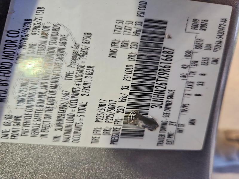 Aukcja sprzedaży 2009 Lincoln Mkz, vin: 3LNHM26TX9R616687, numer aukcji: 57845726