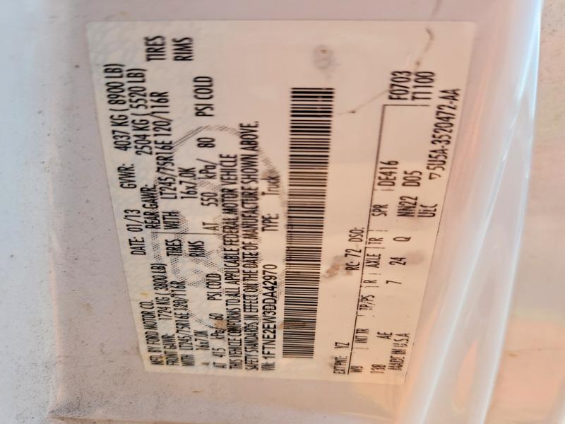 59018616 :رقم المزاد ، 1FTNE2EW3DDA42970 vin ، 2013 Ford Econoline مزاد بيع
