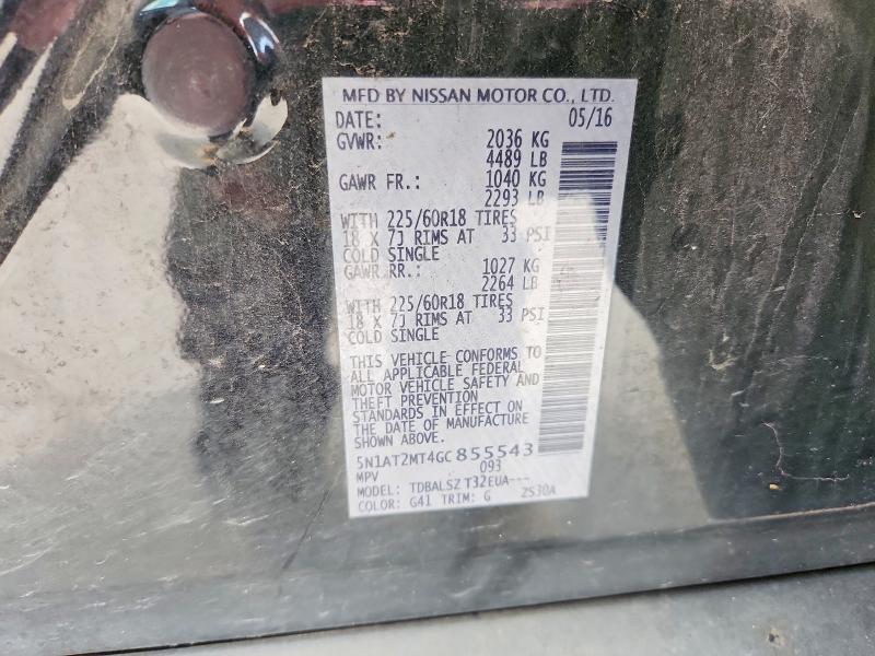 Продаж на аукціоні авто 2016 Nissan Rogue, vin: 5N1AT2MT4GC855543, номер лоту: 55956556