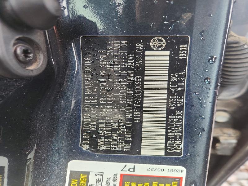 Aukcja sprzedaży 2012 Toyota Camry, vin: 4T1BF1FK2CU100969, numer aukcji: 58770846