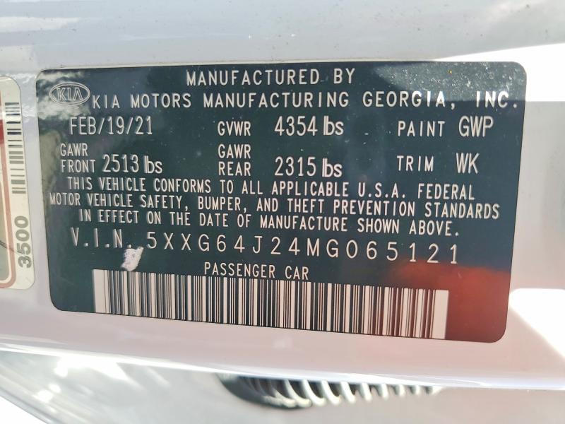 Продаж на аукціоні авто 2021 Kia K5, vin: 5XXG64J24MG065121, номер лоту: 56825036