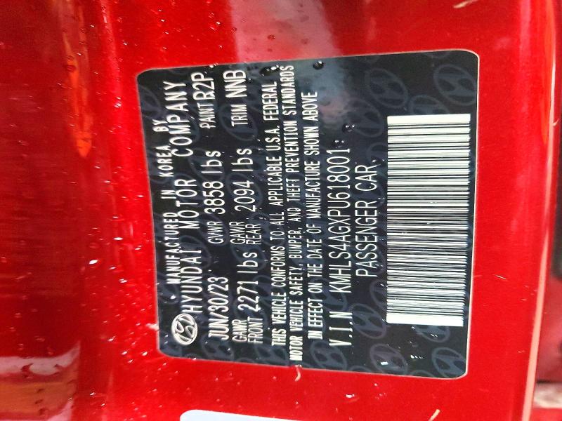 57291736 :رقم المزاد ، KMHLS4AGXPU618001 vin ، 2023 Hyundai Elantra مزاد بيع