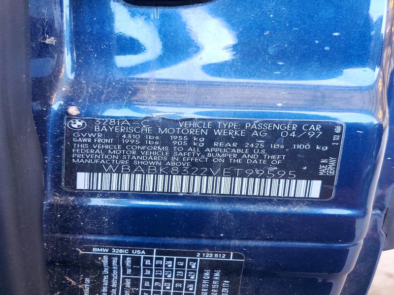 Продажа на аукционе авто 1997 Bmw 328, vin: WBABK8322VET99595, номер лота: 56190126