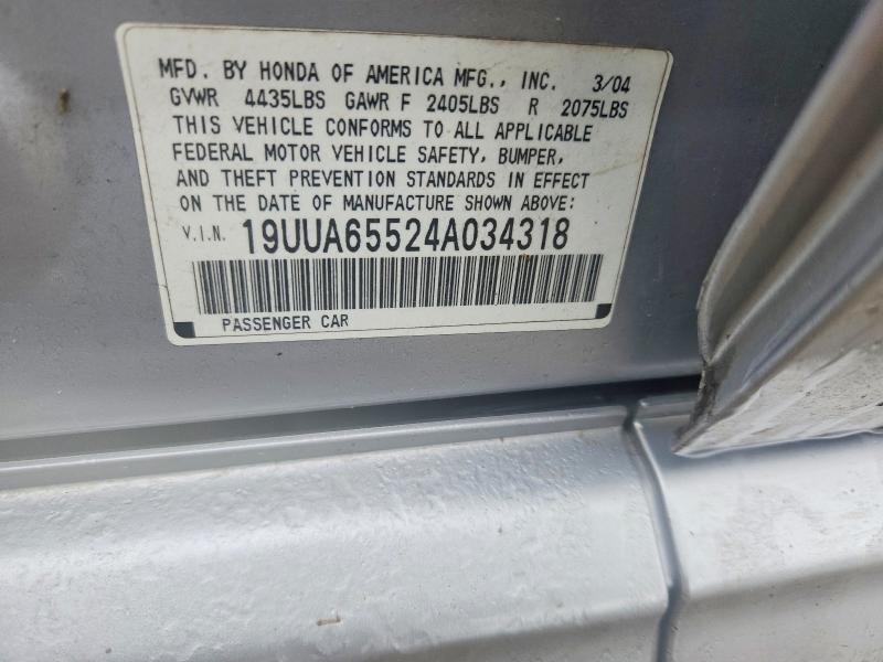 Aukcja sprzedaży 2004 Acura Tl, vin: 19UUA65524A034318, numer aukcji: 59022016
