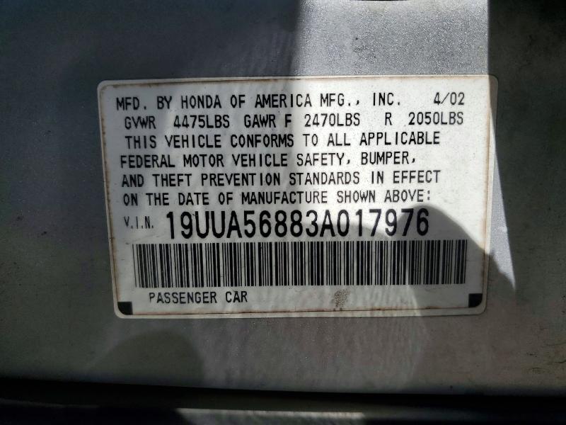 Продажа на аукционе авто 2003 Acura 3.2tl, vin: 19UUA56883A017976, номер лота: 56332656