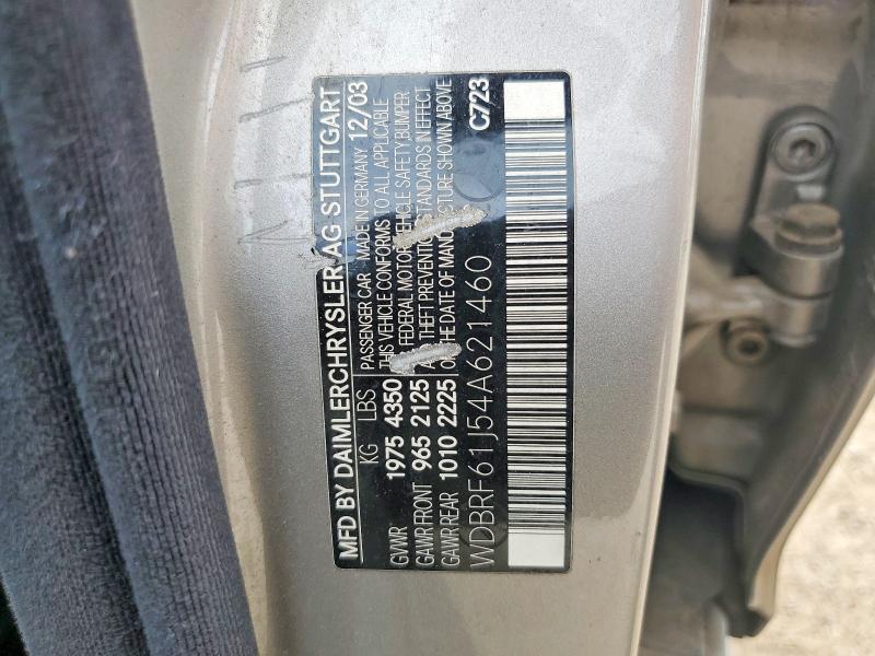 2004 Mercedes-benz C მანქანა იყიდება აუქციონზე, vin: WDBRF61J54A621460, აუქციონის ნომერი: 56150376