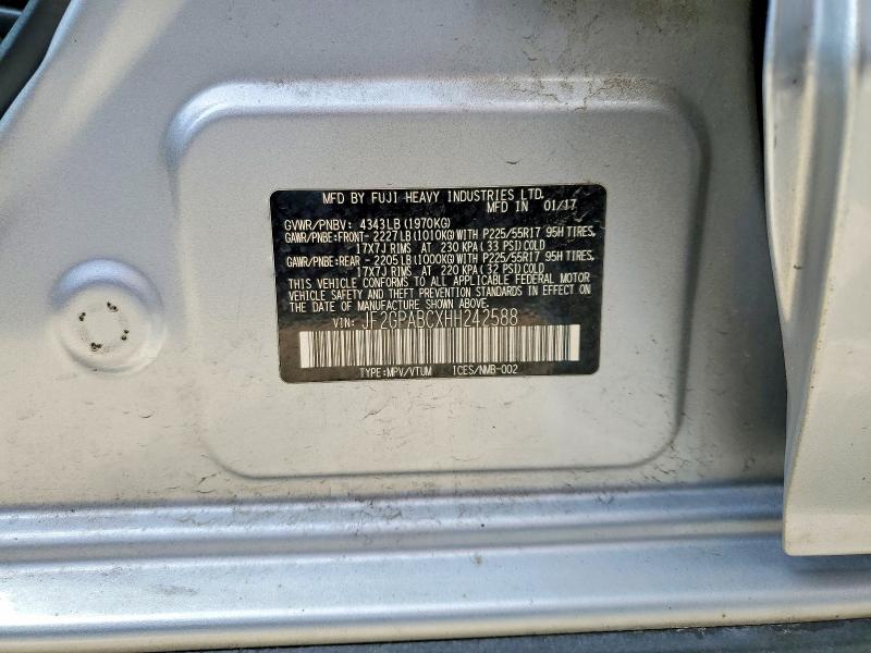 57733486 :رقم المزاد ، JF2GPABCXHH242588 vin ، 2017 Subaru Crosstrek مزاد بيع