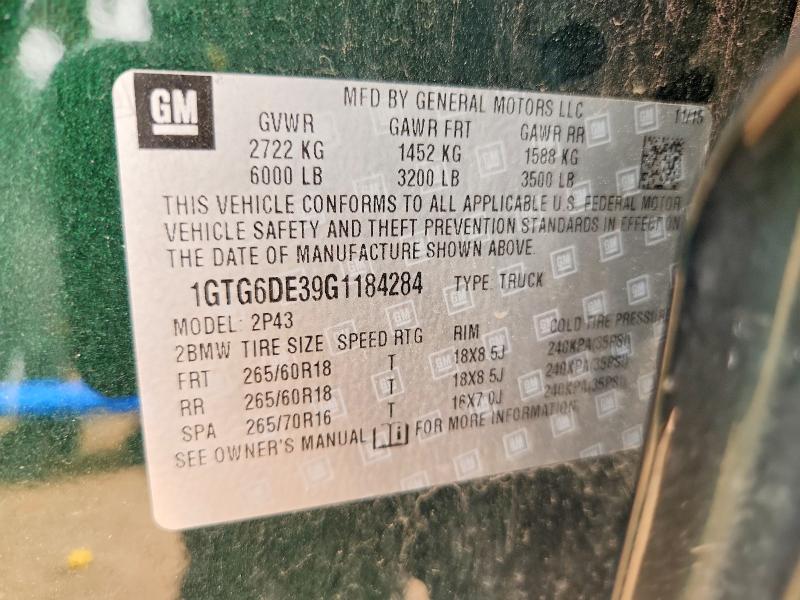 Aukcja sprzedaży 2016 Gmc Canyon, vin: 1GTG6DE39G1184284, numer aukcji: 58310456