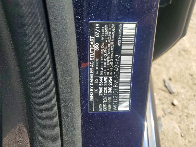 56152906 :رقم المزاد ، WDD2J5KB9LA049963 vin ، 2020 Mercedes-benz Cls مزاد بيع