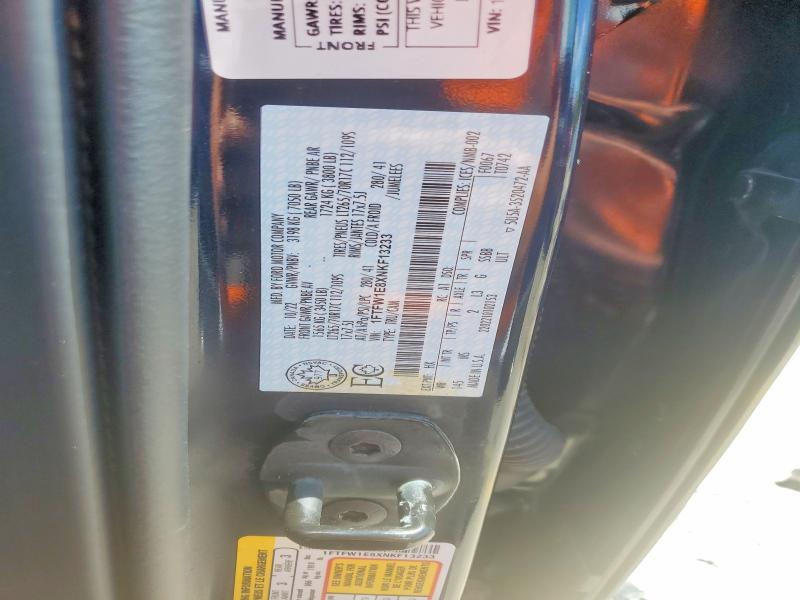 2022 Ford F150 მანქანა იყიდება აუქციონზე, vin: 1FTFW1E8XNKF13233, აუქციონის ნომერი: 57685906