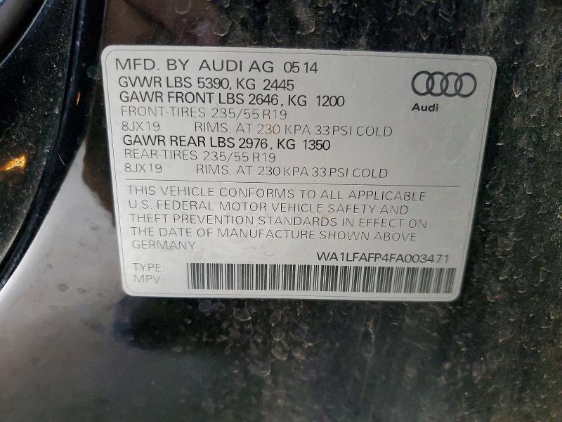 2015 Audi Q5 მანქანა იყიდება აუქციონზე, vin: WA1LFAFP4FA003471, აუქციონის ნომერი: 85771715