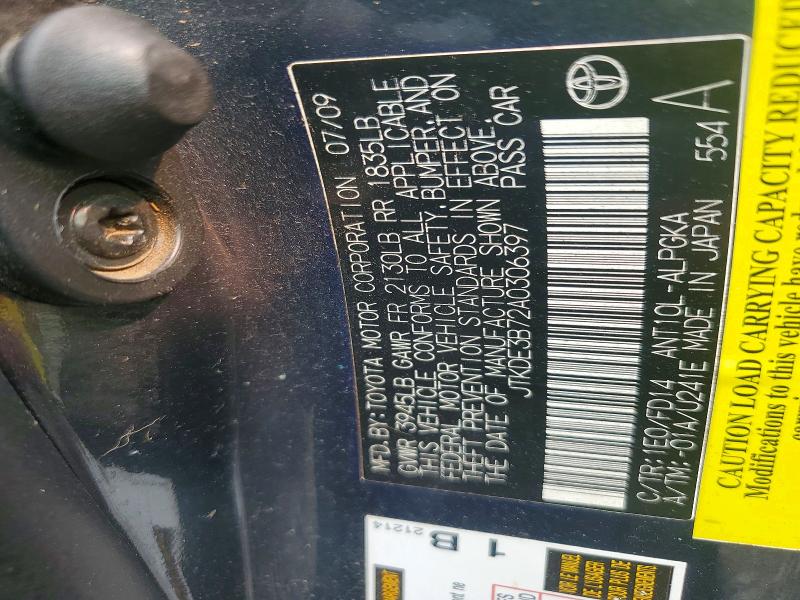 2010 Scion Tc მანქანა იყიდება აუქციონზე, vin: JTKDE3B72A0306397, აუქციონის ნომერი: 57303606
