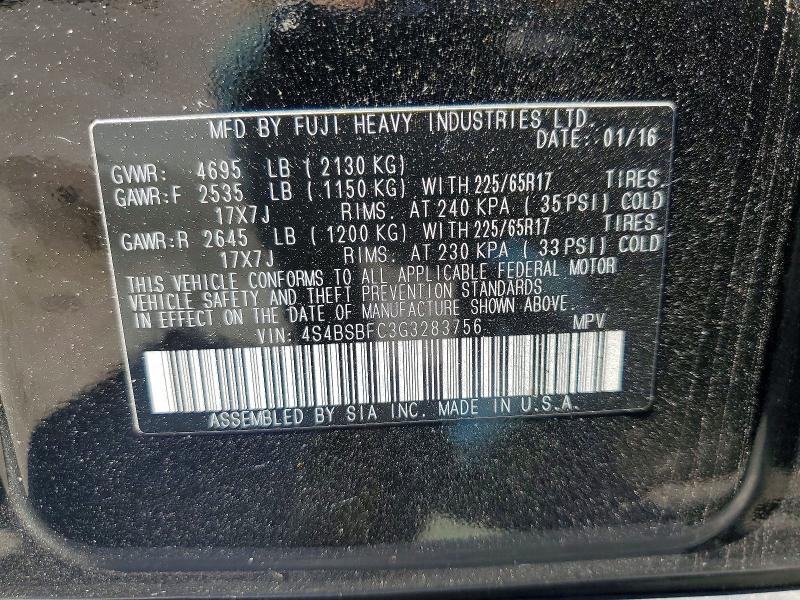 Aukcja sprzedaży 2016 Subaru Outback, vin: 4S4BSBFC3G3283756, numer aukcji: 58510706