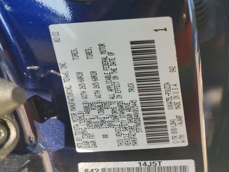 Продаж на аукціоні авто 2022 Toyota Tundra, vin: 5TFMA5DB4NX015445, номер лоту: 56854776