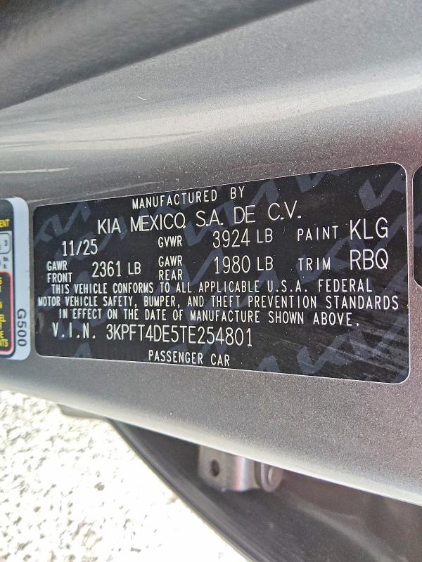 Продаж на аукціоні авто 2026 Kia K4, vin: 3KPFT4DE5TE254801, номер лоту: 56104486