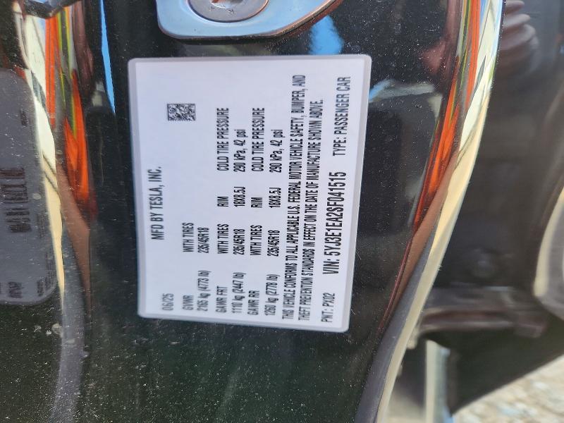 Продаж на аукціоні авто 2025 Tesla Model 3, vin: 5YJ3E1EA2SF041515, номер лоту: 57550616