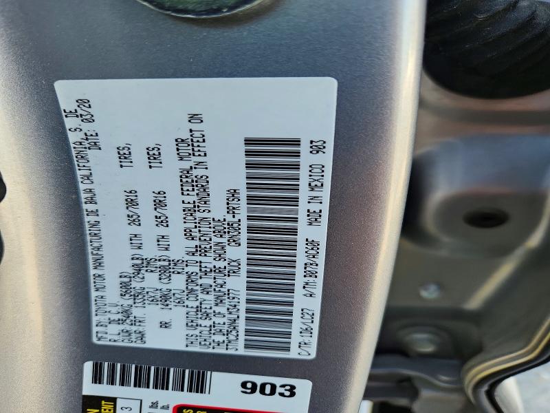 Aukcja sprzedaży 2020 Toyota Tacoma, vin: 3TMCZ5AN4LM341977, numer aukcji: 57659836