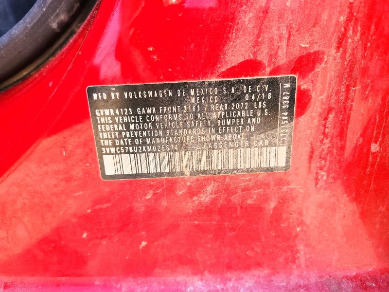 Aukcja sprzedaży 2019 Volkswagen Jetta, vin: 3VWC57BU2KM025874, numer aukcji: 55816616