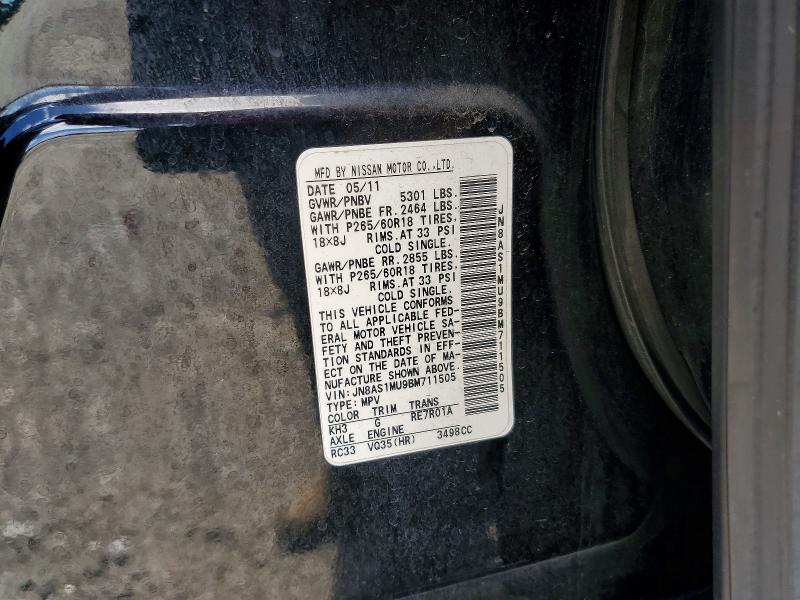 Продаж на аукціоні авто 2011 Infiniti Fx35, vin: JN8AS1MU9BM711505, номер лоту: 58433226