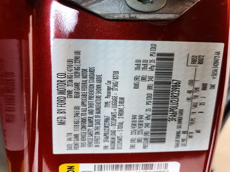 Aukcja sprzedaży 2018 Ford Fusion, vin: 3FA6P0LU2JR239867, numer aukcji: 55083636