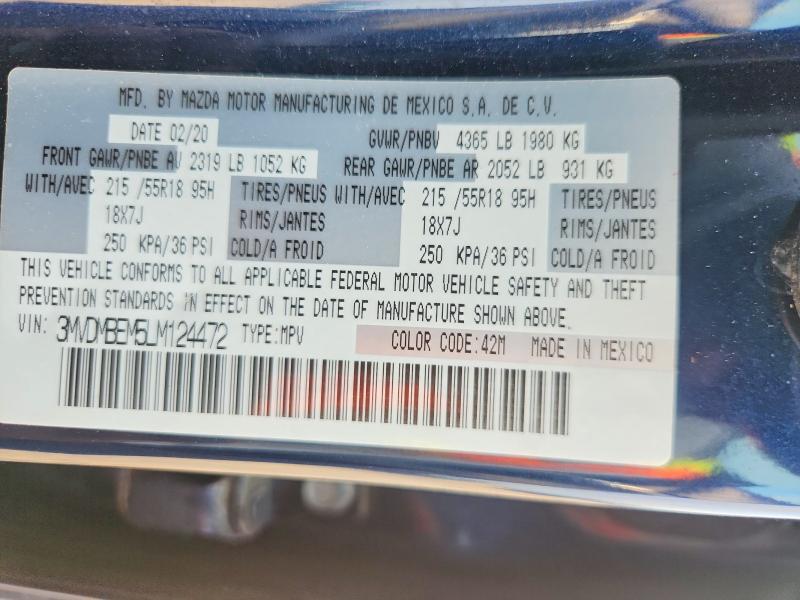 Aukcja sprzedaży 2020 Mazda Cx-30, vin: 3MVDMBEM5LM124472, numer aukcji: 58105746