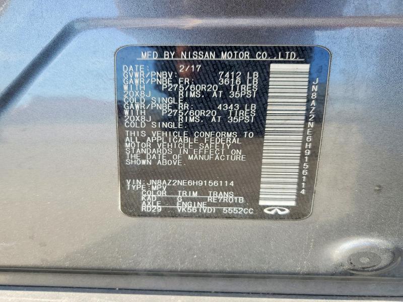 Продажа на аукционе авто 2017 Infiniti Qx80, vin: JN8AZ2NE6H9156114, номер лота: 55919896
