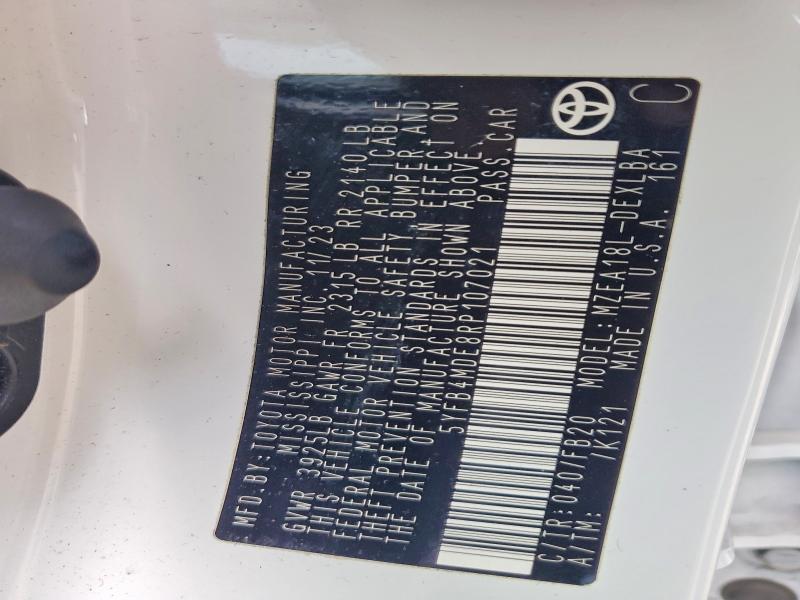 55924186 :رقم المزاد ، 5YFB4MDE8RP107021 vin ، 2024 Toyota Corolla مزاد بيع