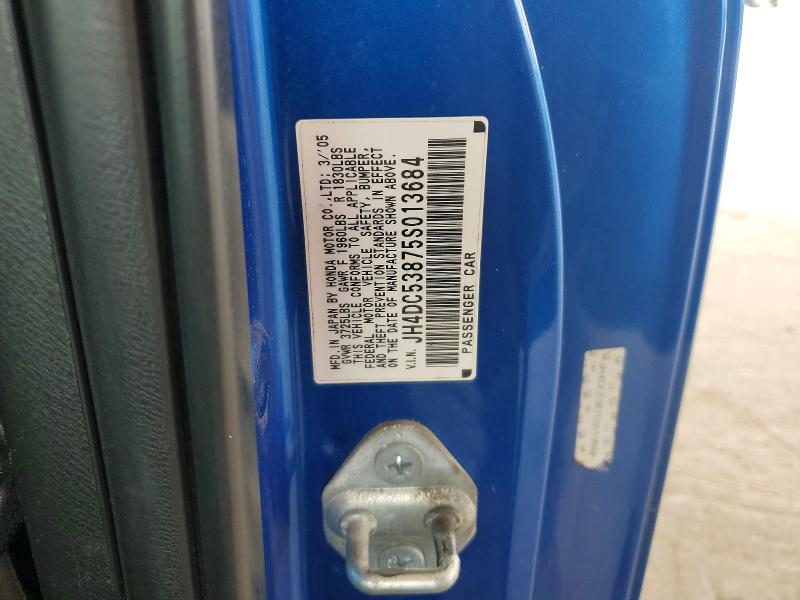 56687706 :رقم المزاد ، JH4DC53875S013684 vin ، 2005 Acura Rsx مزاد بيع
