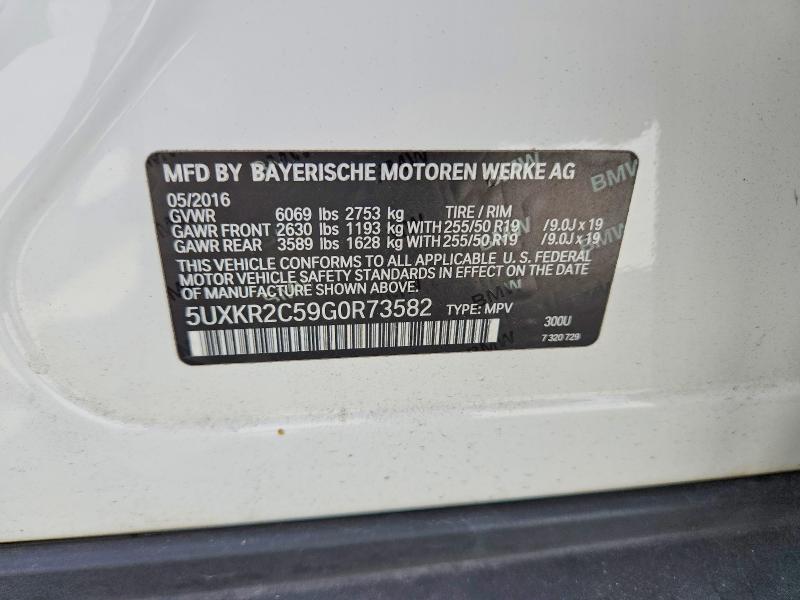 58629266 :رقم المزاد ، 5UXKR2C59G0R73582 vin ، 2016 Bmw X5 مزاد بيع