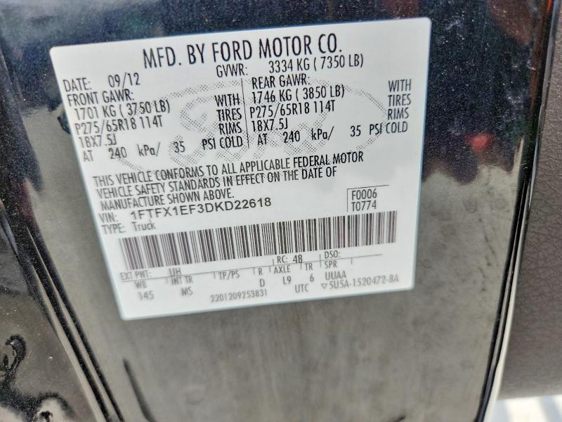 Продажа на аукционе авто 2013 Ford F150, vin: 1FTFX1EF3DKD22618, номер лота: 58196096