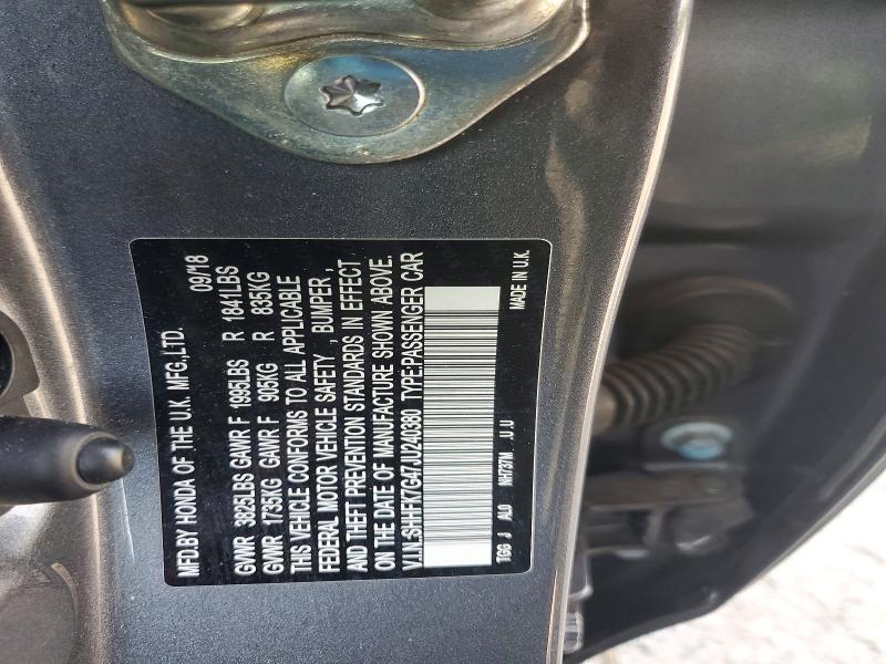 Продаж на аукціоні авто 2018 Honda Civic, vin: SHHFK7G47JU240380, номер лоту: 56514776