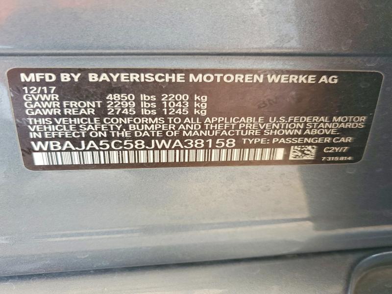 Продажа на аукционе авто 2018 Bmw 530, vin: WBAJA5C58JWA38158, номер лота: 58633986