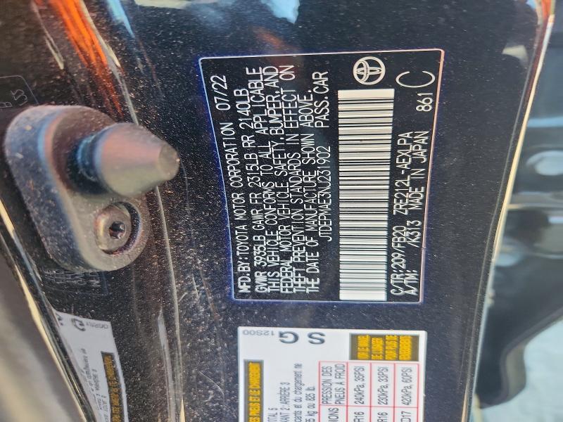 2022 Toyota Corolla მანქანა იყიდება აუქციონზე, vin: JTDEPMAE3NJ231902, აუქციონის ნომერი: 55970816