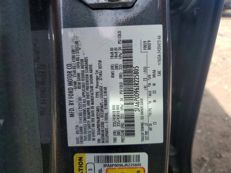 Продажа на аукционе авто 2018 Ford Fusion, vin: 3FA6P0D96JR225805, номер лота: 56017846