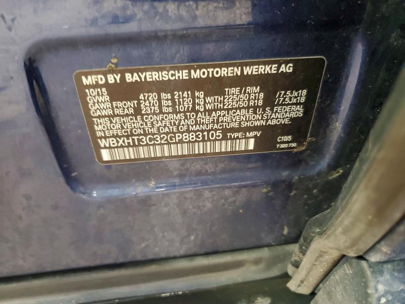 Продаж на аукціоні авто 2016 Bmw X1, vin: WBXHT3C32GP883105, номер лоту: 56890596