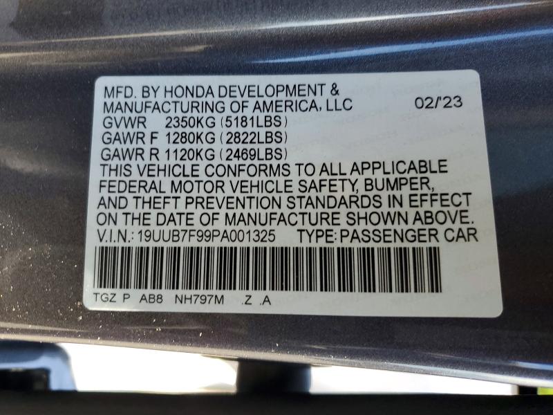 56147416 :رقم المزاد ، 19UUB7F99PA001325 vin ، 2023 Acura Tlx مزاد بيع