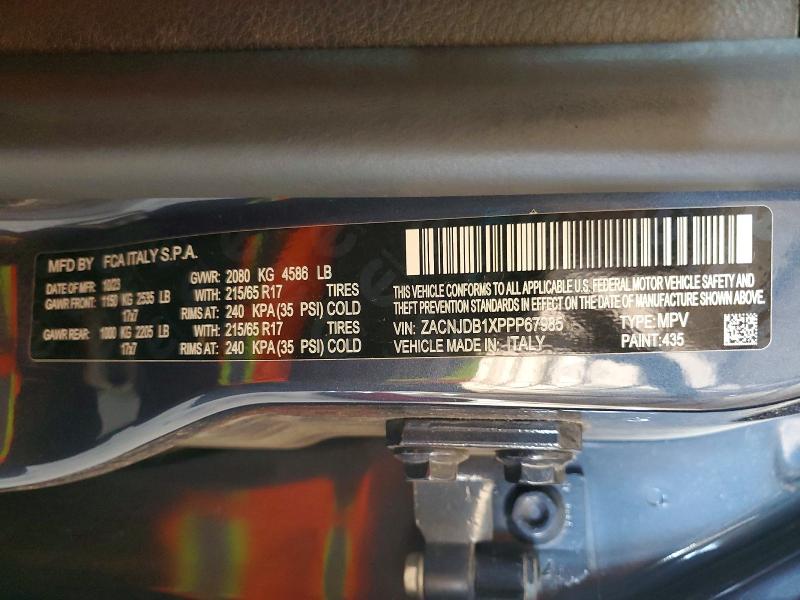 Aukcja sprzedaży 2023 Jeep Renegade, vin: ZACNJDB1XPPP67985, numer aukcji: 57269016