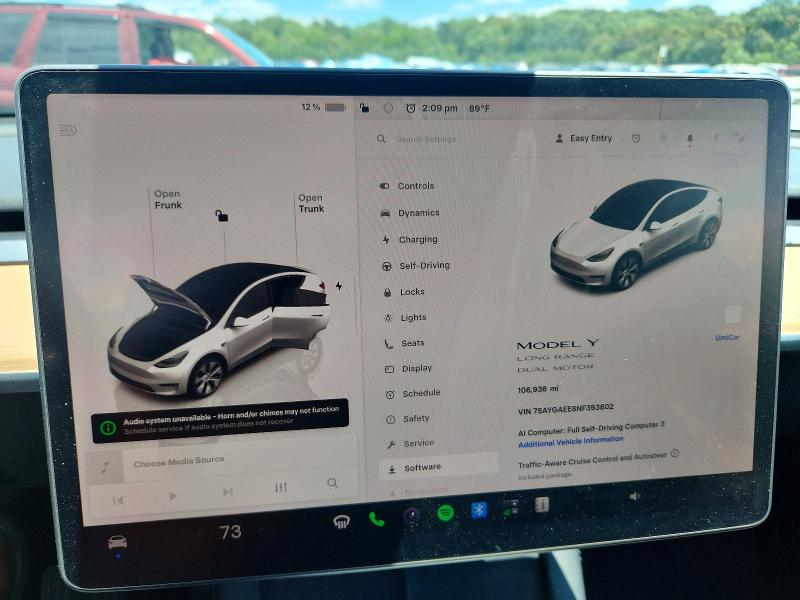 Aukcja sprzedaży 2022 Tesla Model Y, vin: 7SAYGAEE8NF393802, numer aukcji: 58025656