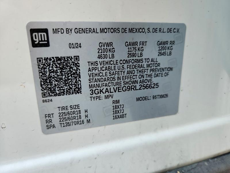 2024 Gmc Terrain მანქანა იყიდება აუქციონზე, vin: 3GKALVEG9RL256625, აუქციონის ნომერი: 58490516