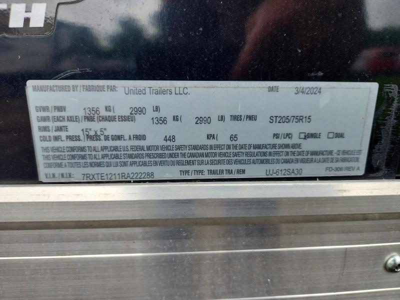 Продажа на аукционе авто 2024 Utility Unknown, vin: 7RXTE1211RA222288, номер лота: 57609566