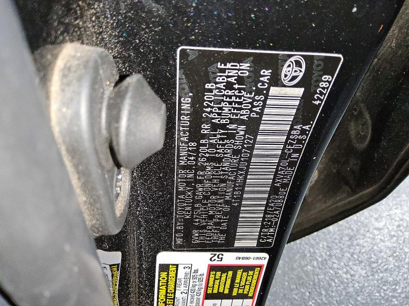 Продаж на аукціоні авто 2018 Toyota Camry, vin: 4T1B11HKXJU107127, номер лоту: 55628106