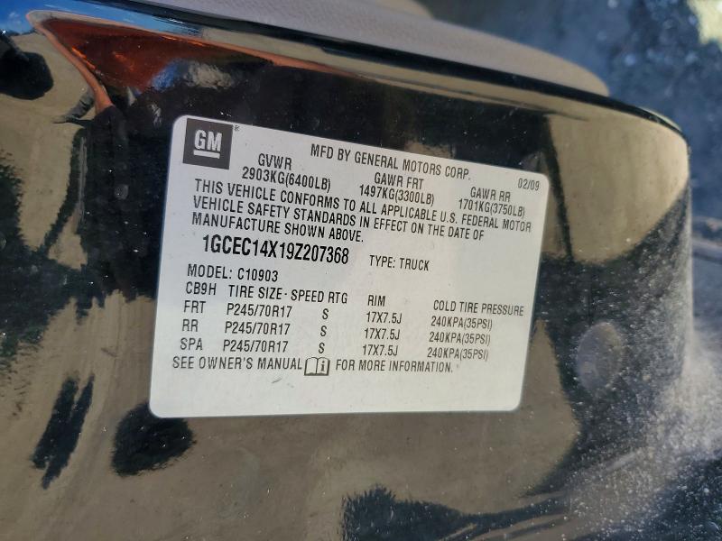 Aukcja sprzedaży 2009 Chevrolet Silverado, vin: 1GCEC14X19Z207368, numer aukcji: 57297156