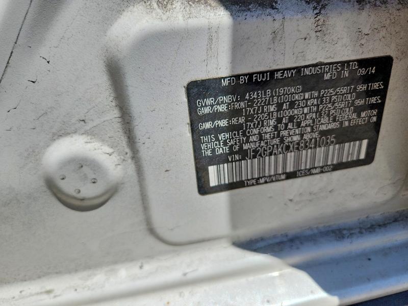 Продаж на аукціоні авто 2014 Subaru Xv Crosstrek, vin: JF2GPAKCXE8341035, номер лоту: 56189496