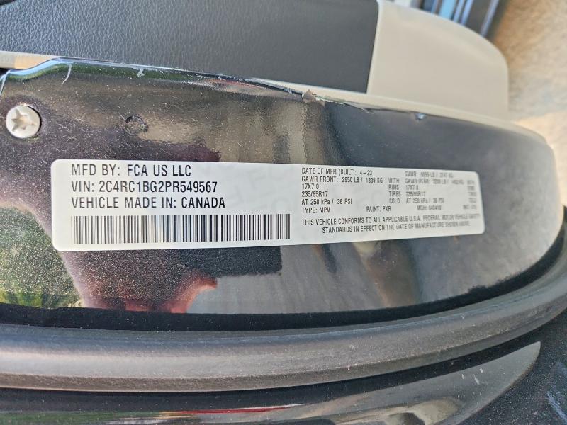Продаж на аукціоні авто 2023 Chrysler Pacifica, vin: 2C4RC1BG2PR549567, номер лоту: 56309576
