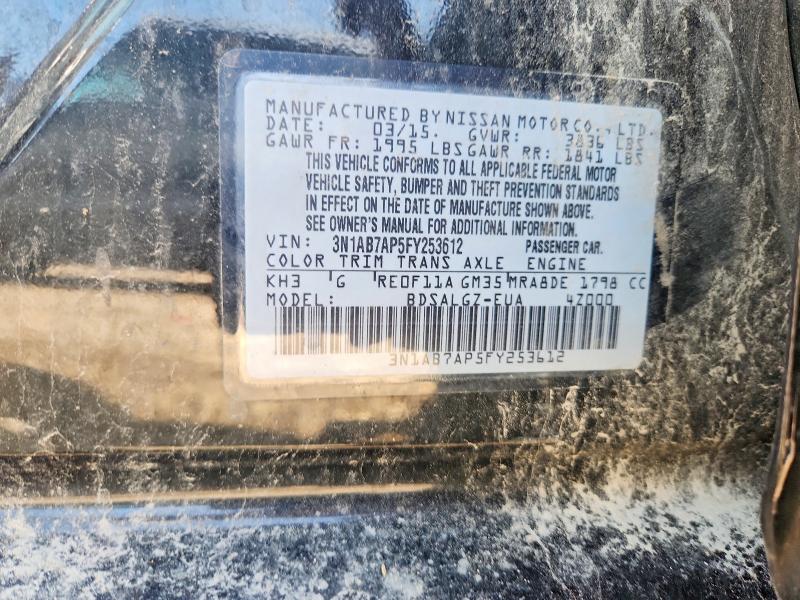 56447256 :رقم المزاد ، 3N1AB7AP5FY253612 vin ، 2015 Nissan Sentra مزاد بيع
