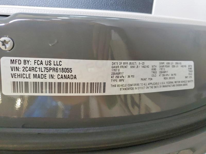 57216676 :رقم المزاد ، 2C4RC1L75PR618055 vin ، 2023 Chrysler Pacifica مزاد بيع