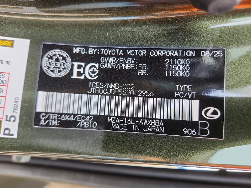 Продажа на аукционе авто 2025 Lexus Ux 300h, vin: JTHUCJDH5S2012956, номер лота: 58609476
